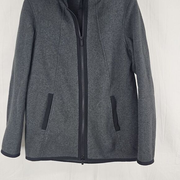 Lululemon Black Gray Heathered Its Fleecing Cold Zip Up Jacket Size 6 - Picture 4 of 9